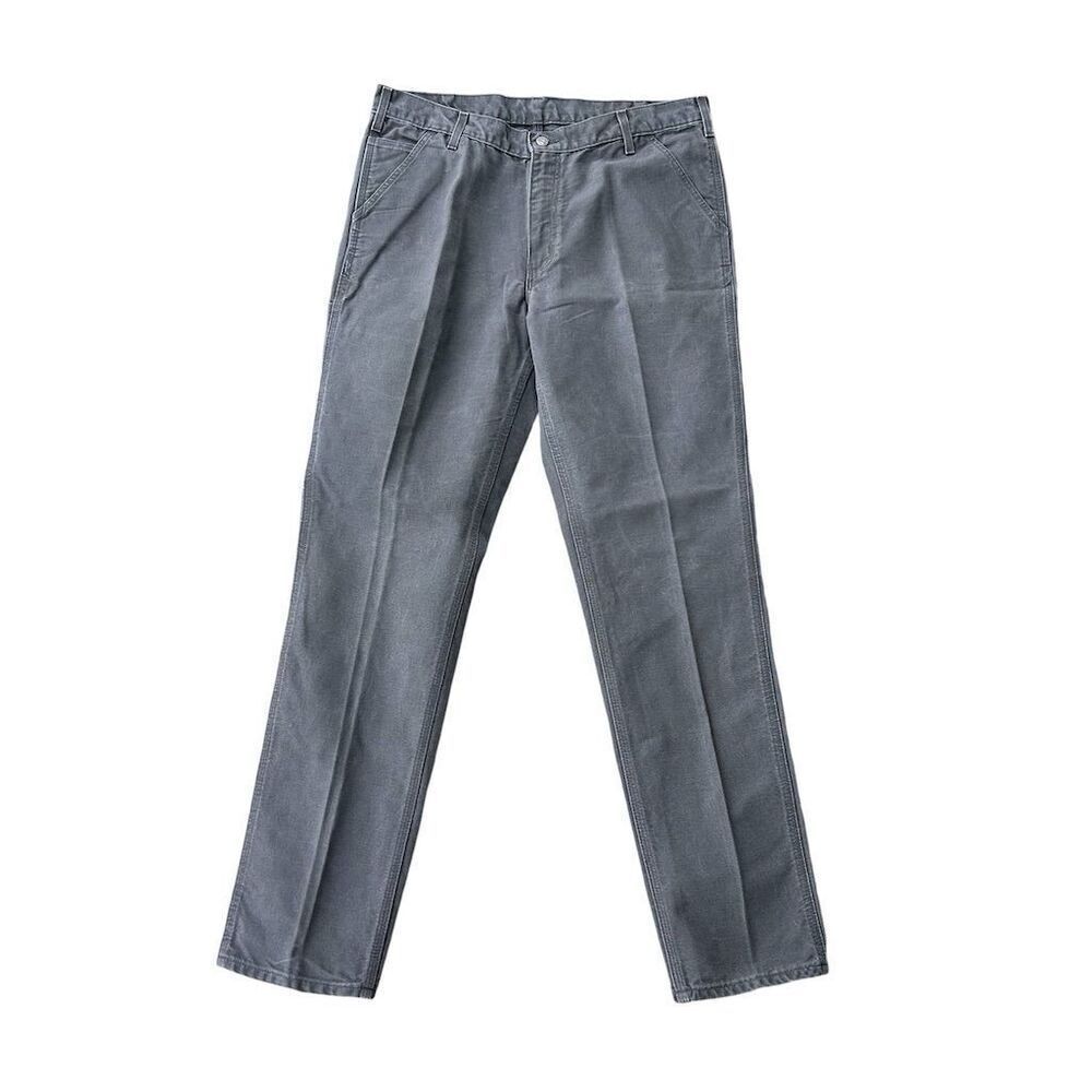 Carhartt‎ Men's Gray Double Knee Relaxed Fit Carpenter Work Pants 37x34 - Picture 2 of 5